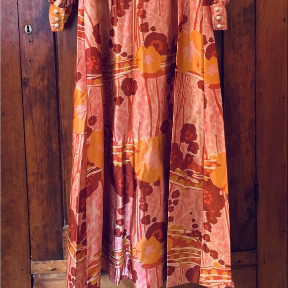 Genuine Vintage Finlaw Of Melbourne 1970’s Maxi Dress Colourful Print Size 16 - Picture 12 of 16